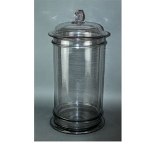 French 19th century glass pharmacy jar