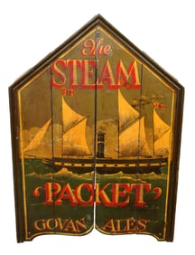 English painted wood pub sign - The Steam Packet
