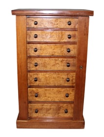 English miniature lock side semainier chest