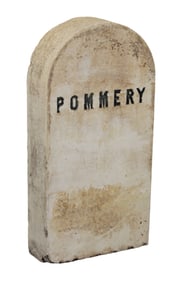French stone double sided Pommery vineyard marker