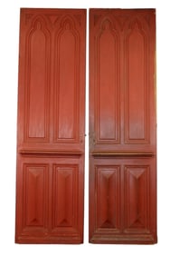 Pair of HUGE French Louis XV entry doors in solid oak