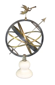 English armillary sundial on marble base