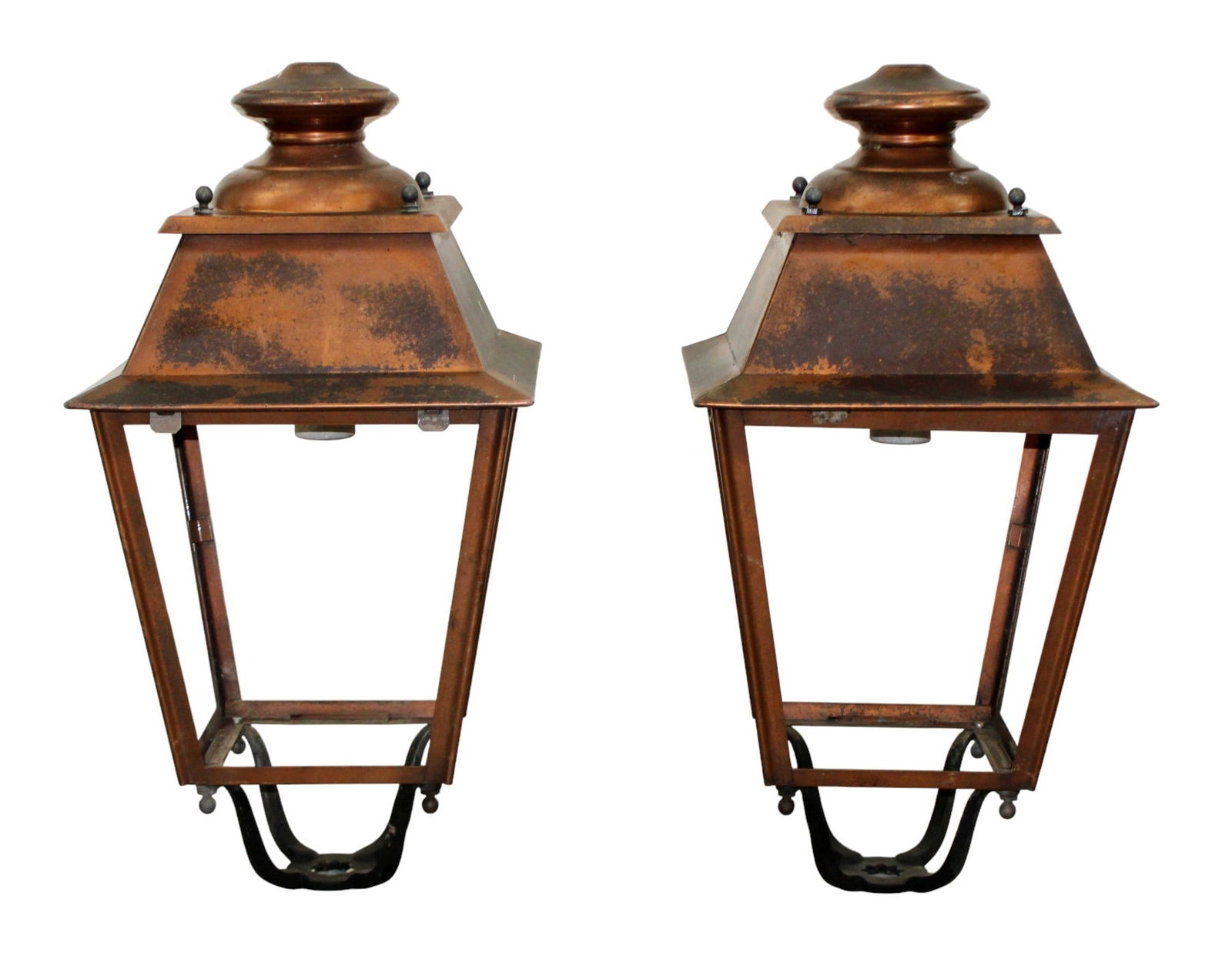 Pair of French copper lantern heads (1 of 13)