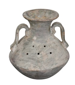 Terra cotta double handled amphora jug