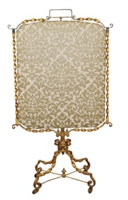French mid century gilt iron firescreen