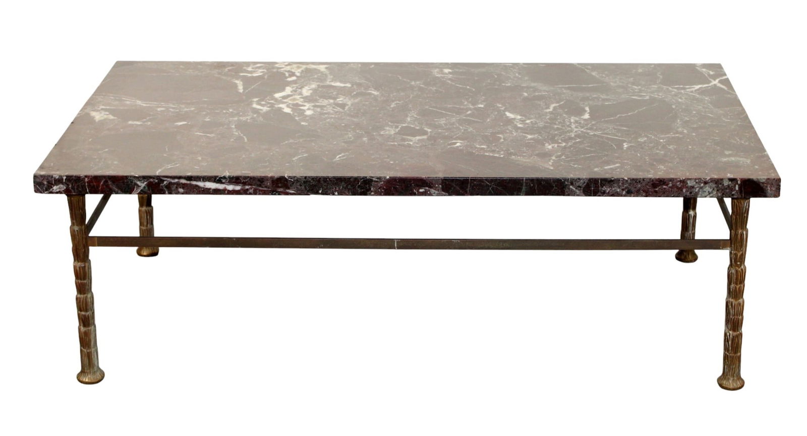 French Maison Jansen style bronze and marble coffee table (1 of 9)