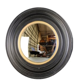 Butler's mirror in ebonized frame