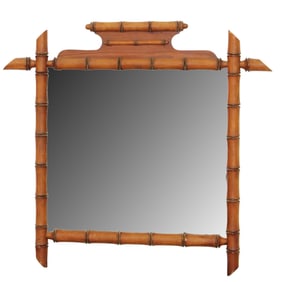 French faux bamboo framed mirror