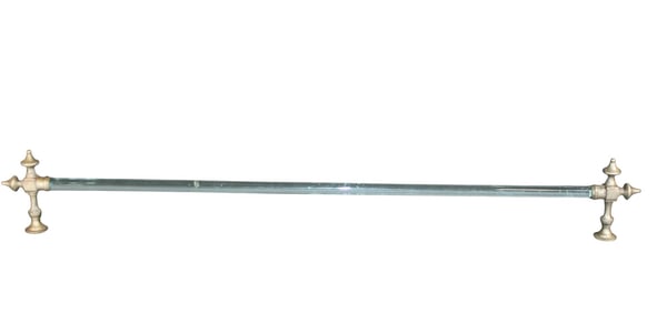 French glass towel bar with nickel plated brackets