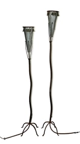 Lot of 2 Industrial floor lamps