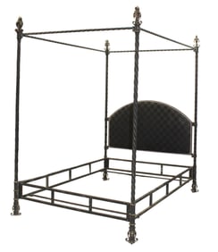 Wrought iron queen size canopy bed
