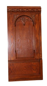 French Gothic Revival carved oak panel