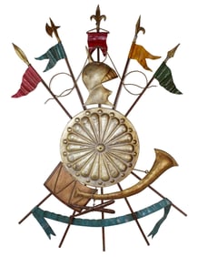 French polychrome iron armory wall plaque