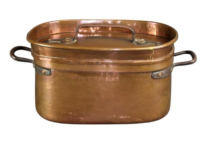 French copper lidded daubier stew pot