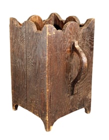 French rustic oak bin with handles