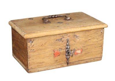 Antique French walnut lidded box