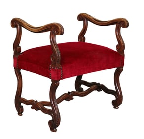 French os du mouton walnut stool with arms