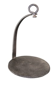 American cast iron single arm hanging griddle