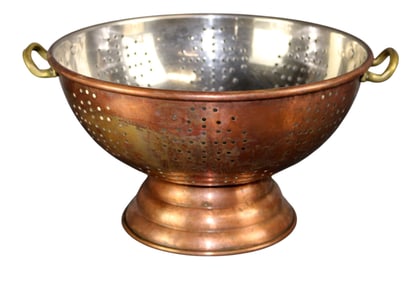 Copper footed kitchen strainer