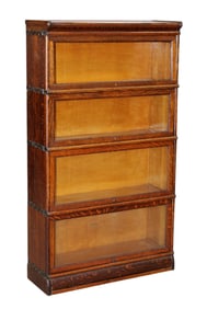 Macey 4 stack barrister bookcase in tiger oak