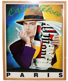 French Razzia Cafe de Flores Paris poster print