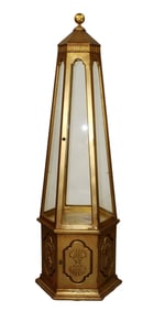 Hexagonal gold painted display case