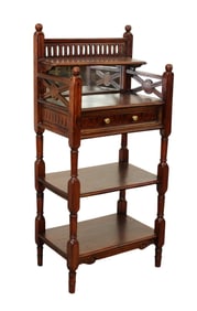 Mahogany tiered stand with single drawer