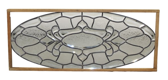 Beveled and glue chip leaded glass transom window