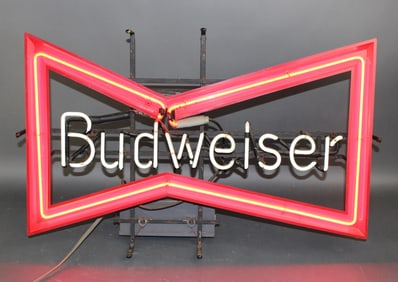 Vintage Budweiser bowtie neon sign