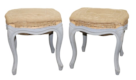 Pair of French Louis XV style foot stools