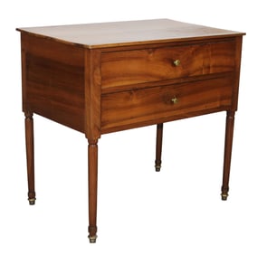 French Louis XVI style 2 drawer small commode on legs