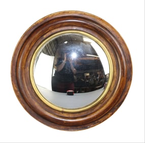 French faux painted butlers mirror with convex glass