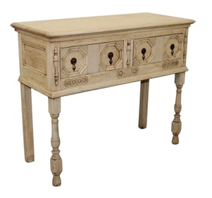 English Jacobean style bleached oak hall table console