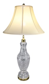 Waterford crystal buffet lamp on brass base