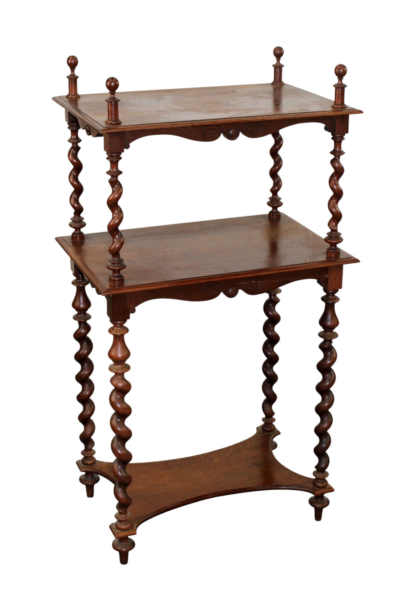 French 3 tier etagere in walnut on barley twist legs (1 of 9)