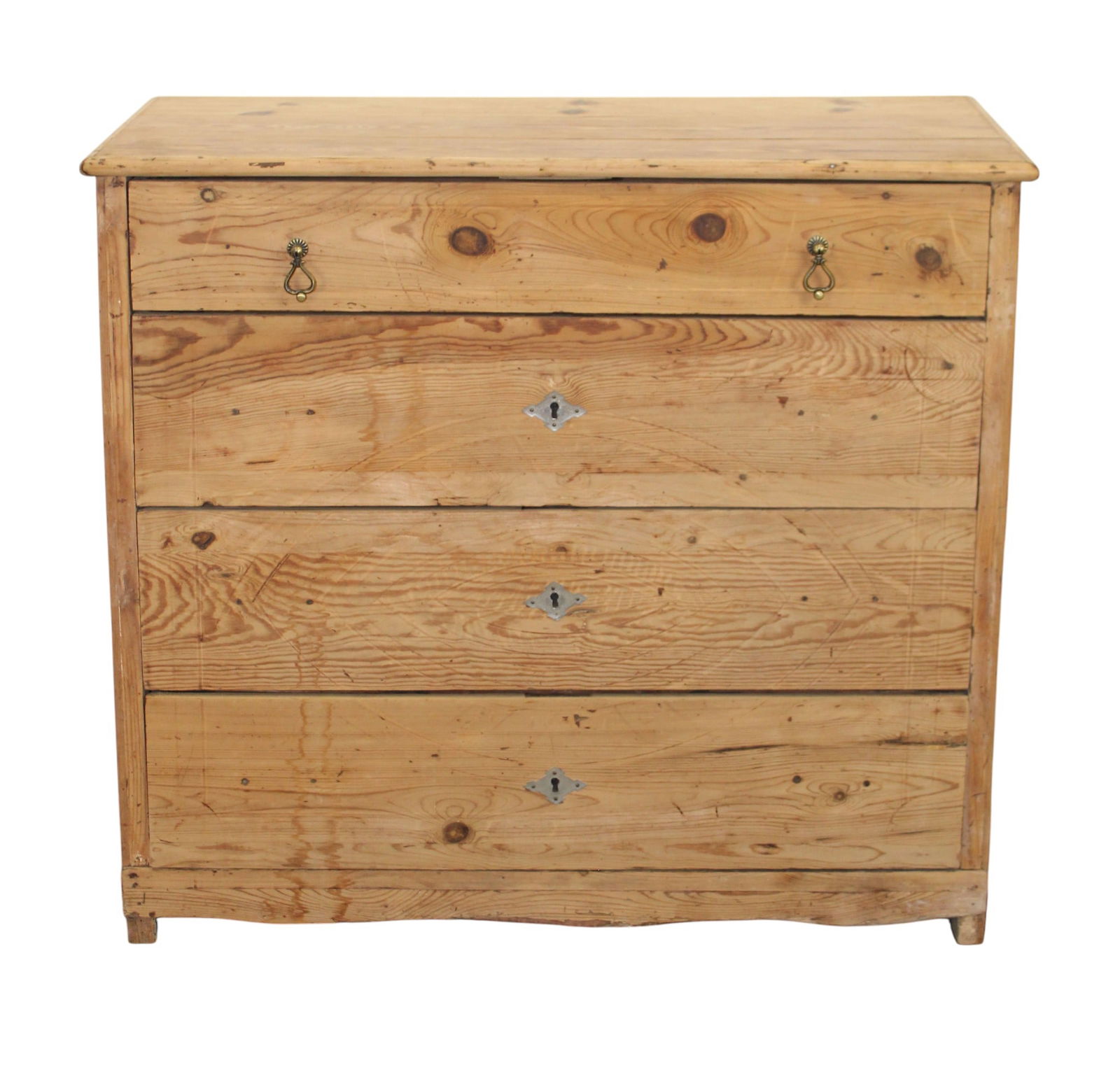 French 4 drawer commode in pine (1 of 10)