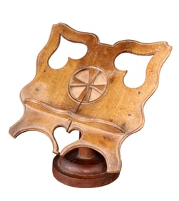 French pierce carved walnut book rest