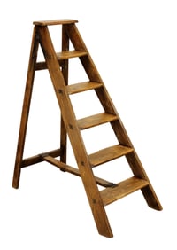 French 6 step folding library ladder
