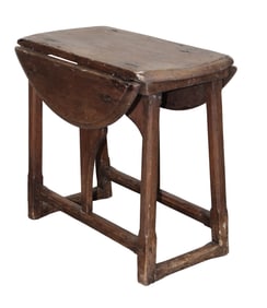 Italian petit drop side walnut table