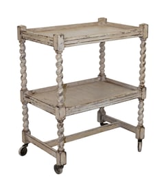 Italian rolling bar cart with barley twist columns