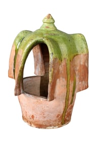 French Provincial glazed terra cotta chicken feeder