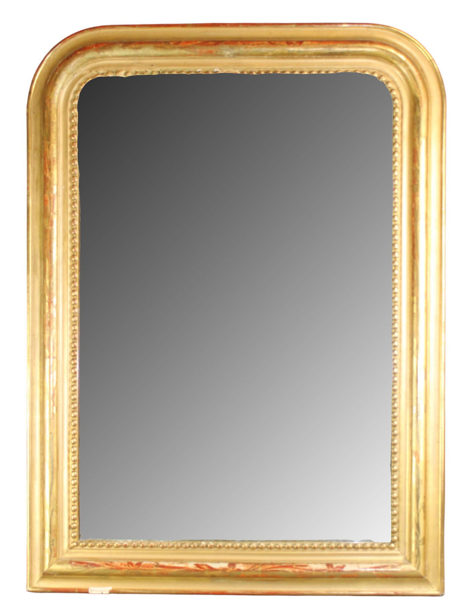 French Louis Philippe gold leaf mirror: French Louis Philippe gold leaf mirror. 19th century, 33 1/2"h x 25"w Weight: 22lbs