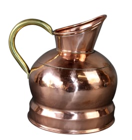 French miniature hammered copper wine pitcher
