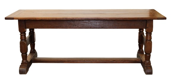 French trestle table in oak