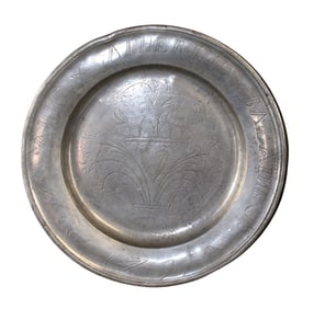 French pewter marriage plate