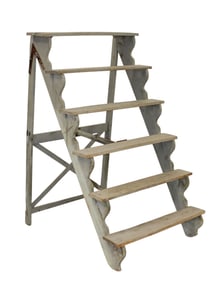 French rustic folding ladder etagere shelf