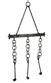 French forged iron chateau kitchen fireplace hanging hooks