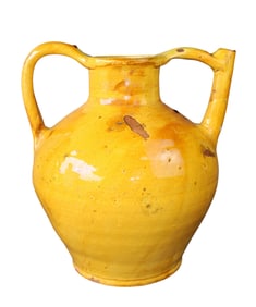 French glazed terra cotta water jug pitcher