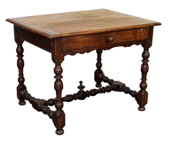 French Louis XIV style side table or desk with drawer