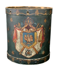 French Napoleon III bin painted with crest